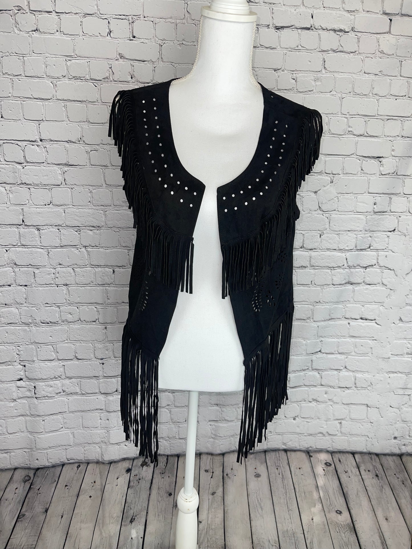 Wild Side Black Fringe Vest