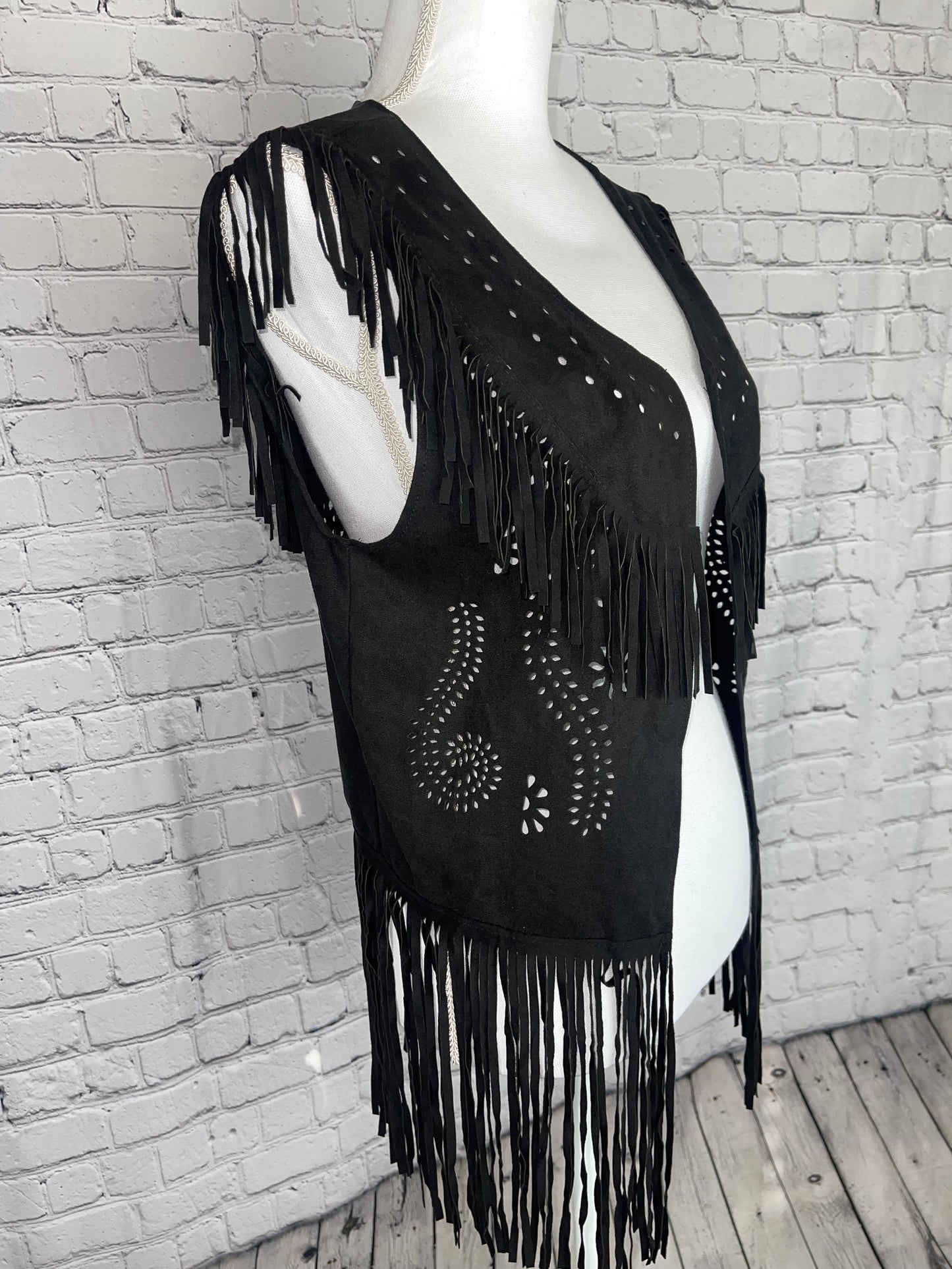 Wild Side Black Fringe Vest