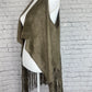 Olive Fringe Vest