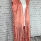 Coral Fringe Vest